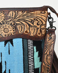 American Darling SIGNATURE CROSSBODY Hand Tooled Upcycled Wool Genuine Leather women bag western handbag purse
