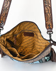 American Darling SIGNATURE CROSSBODY Hand Tooled Upcycled Wool Genuine Leather women bag western handbag purse