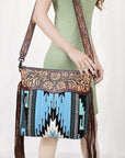 American Darling SIGNATURE CROSSBODY Hand Tooled Upcycled Wool Genuine Leather women bag western handbag purse