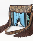 American Darling SIGNATURE CROSSBODY Hand Tooled Upcycled Wool Genuine Leather women bag western handbag purse