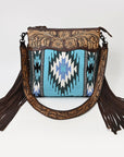 American Darling SIGNATURE CROSSBODY Hand Tooled Upcycled Wool Genuine Leather women bag western handbag purse