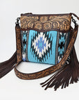 American Darling SIGNATURE CROSSBODY Hand Tooled Upcycled Wool Genuine Leather women bag western handbag purse