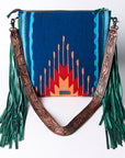 American Darling SIGNATURE CROSSBODY Hand Tooled Upcycled Wool Genuine Leather women bag western handbag purse