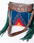 American Darling SIGNATURE CROSSBODY Hand Tooled Upcycled Wool Genuine Leather women bag western handbag purse