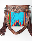 American Darling SIGNATURE CROSSBODY Hand Tooled Upcycled Wool Genuine Leather women bag western handbag purse