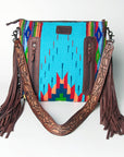 American Darling SIGNATURE CROSSBODY Hand Tooled Upcycled Wool Genuine Leather women bag western handbag purse