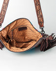 American Darling SIGNATURE CROSSBODY Hand Tooled Upcycled Wool Genuine Leather women bag western handbag purse