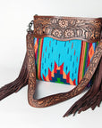 American Darling SIGNATURE CROSSBODY Hand Tooled Upcycled Wool Genuine Leather women bag western handbag purse