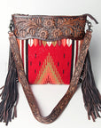 American Darling SIGNATURE CROSSBODY Hand Tooled Upcycled Wool Genuine Leather women bag western handbag purse