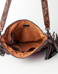 American Darling SIGNATURE CROSSBODY Hand Tooled Upcycled Wool Genuine Leather women bag western handbag purse