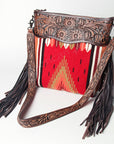 American Darling SIGNATURE CROSSBODY Hand Tooled Upcycled Wool Genuine Leather women bag western handbag purse