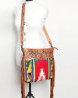 American Darling SIGNATURE CROSSBODY Hand Tooled Upcycled Wool Genuine Leather women bag western handbag purse