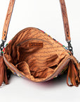 American Darling SIGNATURE CROSSBODY Hand Tooled Upcycled Wool Genuine Leather women bag western handbag purse