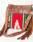American Darling SIGNATURE CROSSBODY Hand Tooled Upcycled Wool Genuine Leather women bag western handbag purse