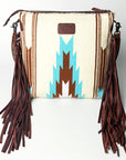 American Darling SIGNATURE CROSSBODY Hand Tooled Upcycled Wool Genuine Leather women bag western handbag purse