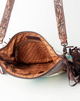 American Darling SIGNATURE CROSSBODY Hand Tooled Upcycled Wool Genuine Leather women bag western handbag purse