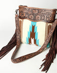 American Darling SIGNATURE CROSSBODY Hand Tooled Upcycled Wool Genuine Leather women bag western handbag purse