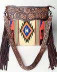 American Darling SIGNATURE CROSSBODY Hand Tooled Upcycled Wool Genuine Leather women bag western handbag purse