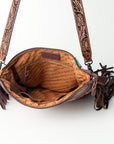 American Darling SIGNATURE CROSSBODY Hand Tooled Upcycled Wool Genuine Leather women bag western handbag purse