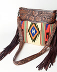 American Darling SIGNATURE CROSSBODY Hand Tooled Upcycled Wool Genuine Leather women bag western handbag purse