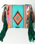 American Darling SIGNATURE CROSSBODY Hand Tooled Upcycled Wool Genuine Leather women bag western handbag purse