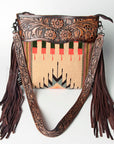 American Darling SIGNATURE CROSSBODY Hand Tooled Upcycled Wool Genuine Leather women bag western handbag purse