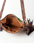 American Darling SIGNATURE CROSSBODY Hand Tooled Upcycled Wool Genuine Leather women bag western handbag purse