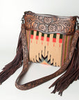 American Darling SIGNATURE CROSSBODY Hand Tooled Upcycled Wool Genuine Leather women bag western handbag purse