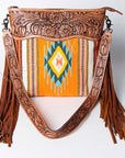 American Darling SIGNATURE CROSSBODY Hand Tooled Upcycled Wool Genuine Leather women bag western handbag purse