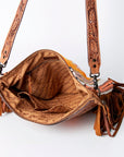 American Darling SIGNATURE CROSSBODY Hand Tooled Upcycled Wool Genuine Leather women bag western handbag purse