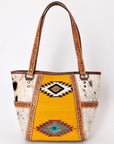 American Darling ADBG617B Tote Hair-On Saddle Blanket Genuine Leather Women Bag Western Handbag Purse