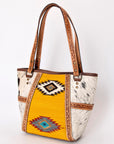 American Darling ADBG617B Tote Hair-On Saddle Blanket Genuine Leather Women Bag Western Handbag Purse