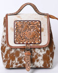 American Darling Hand Tooled Hair On Genuine Leather Women Bag Western Handbag Purse