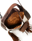 ADBG622B American Darling Hand Tooled Hair On Genuine Leather Women Bag Western Handbag Purse