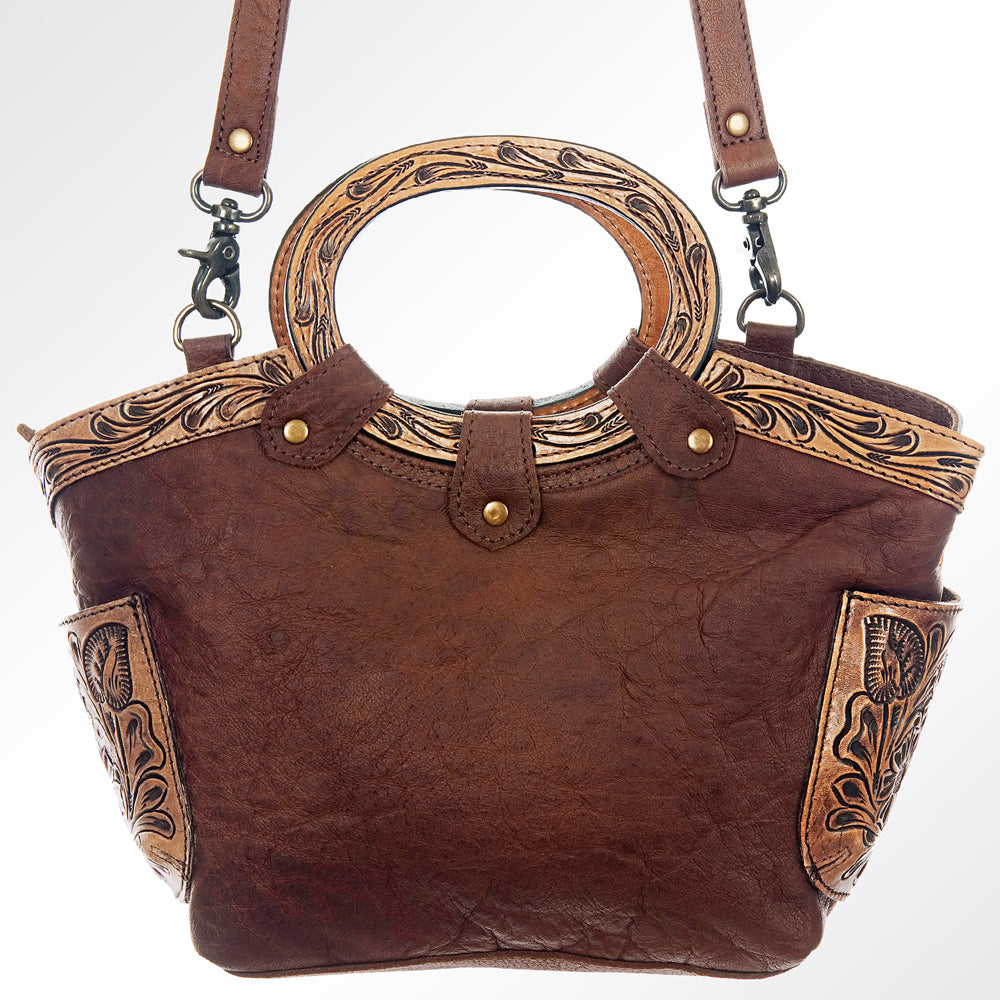 American Darling Hand Tooled Hair On Genuine Leather Women Bag Western Handbag Purse