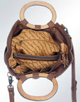American Darling Hand Tooled Hair On Genuine Leather Women Bag Western Handbag Purse