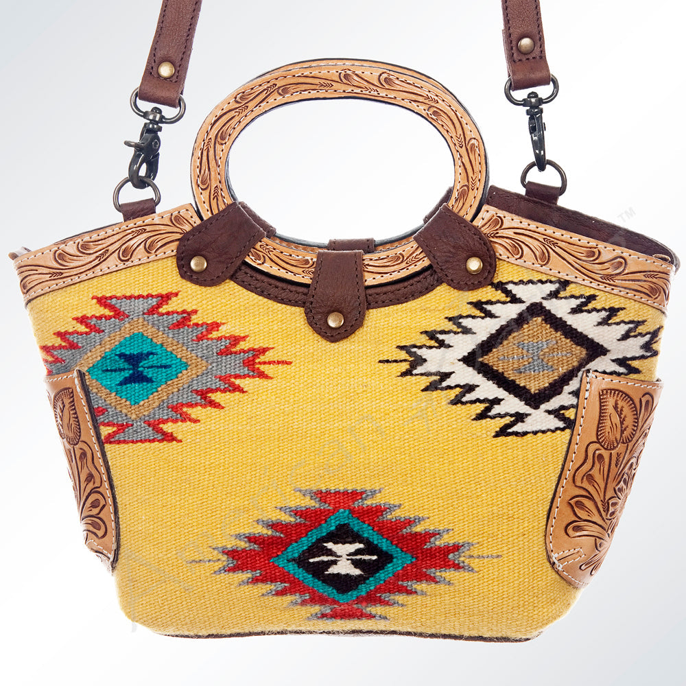 American Darling Hand Tooled Hair On Genuine Leather Women Bag Western Handbag Purse