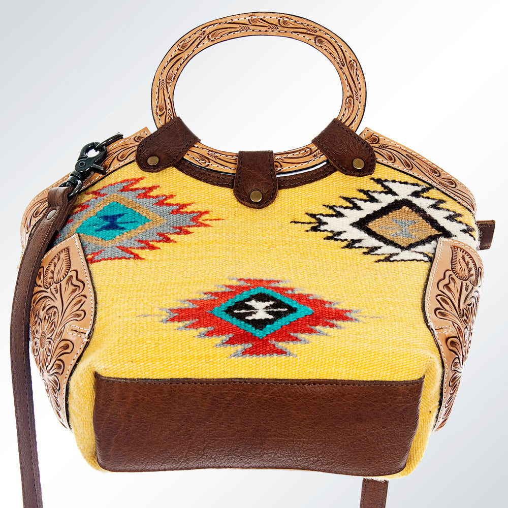 American Darling Hand Tooled Hair On Genuine Leather Women Bag Western Handbag Purse