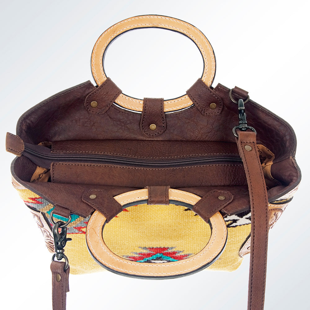 American Darling Hand Tooled Hair On Genuine Leather Women Bag Western Handbag Purse
