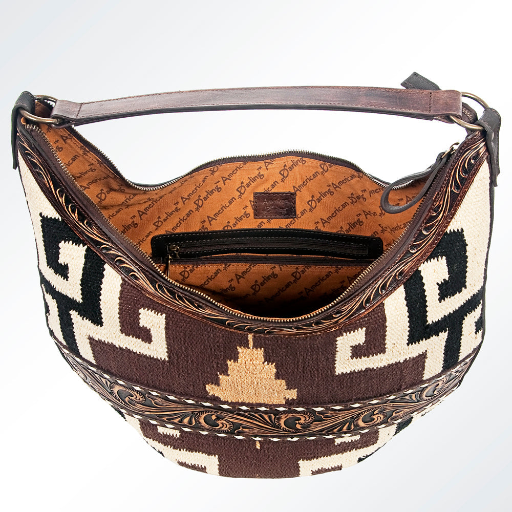 American Darling HOBO Hand Tooled Hair-on Genuine Leather women bag western handbag purse