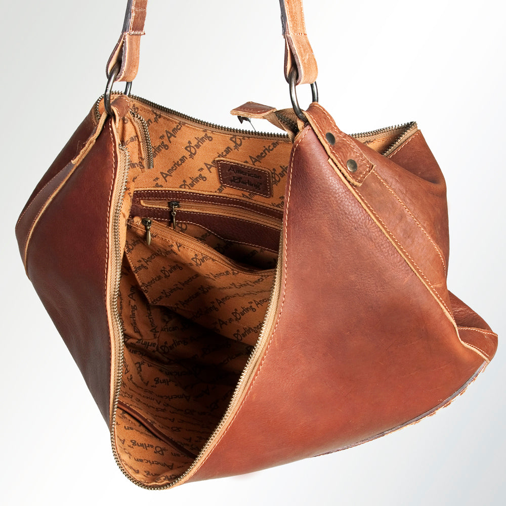American Darling HOBO Hand Tooled Hair-on Genuine Leather women bag western handbag purse