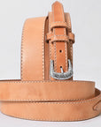 38 In Hilason Basketweave Western Leather Mens Womens Ranger Belt Tan