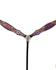 HILASON Floral Painted Beaded American Leather Horse Headstall Breast Collar