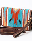 American Darling ORGANISER Upcycled Wool Genuine Leather women bag western handbag purse