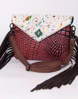 ADBGZ314 American Darling Hair On Crocodile Embossed Genuine Leather Women Bag Western Handbag Purse