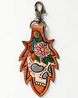 American Darling ADKR164 Hand Tooled Carved Genuine Leather Keyring