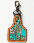 American Darling ADKR167 Hand Tooled Carved Genuine Leather Keyring