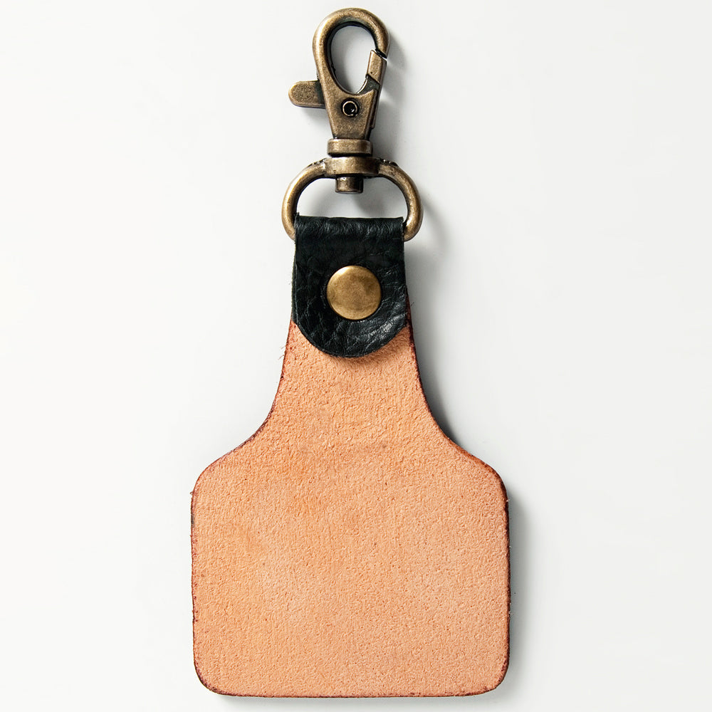 American Darling ADKR168 Hand Tooled Carved Genuine Leather Keyring
