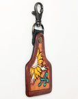 American Darling ADKR214 Hand Tooled Carved Genuine Leather Keyring