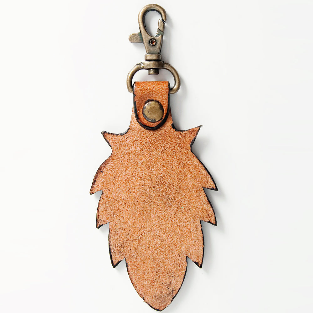 American Darling ADKR172 Hand Tooled Carved Genuine Leather Keyring
